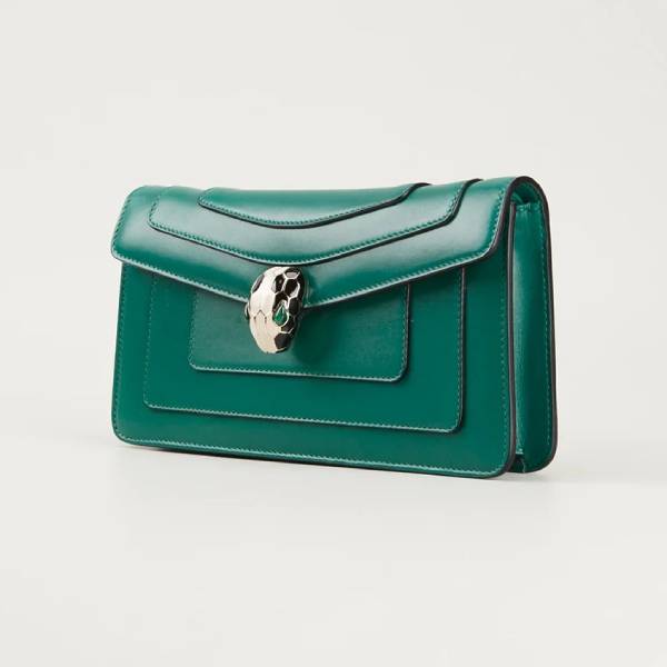 green clutch bag