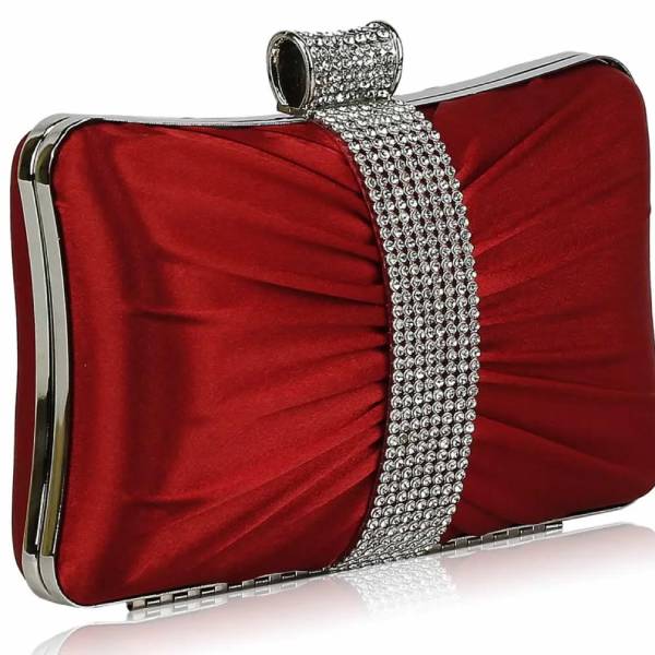 red clutch bag