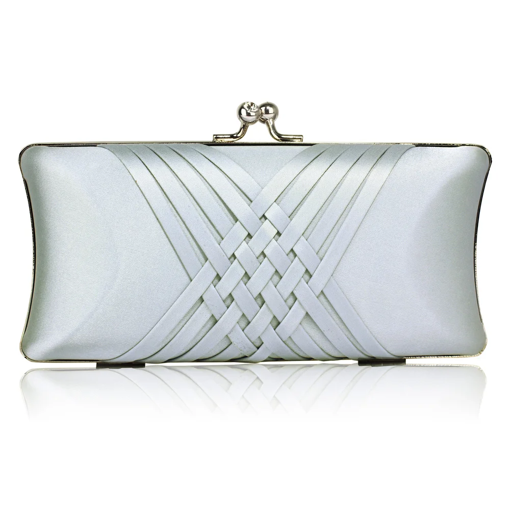 silver clutch evening bag