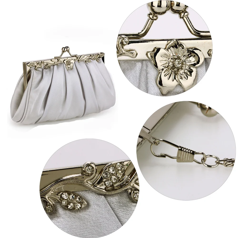 silver clutch evening bag